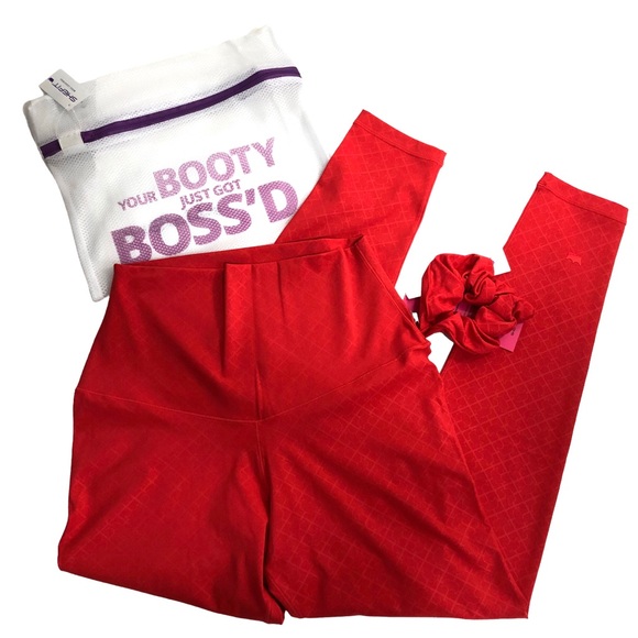 SheFit Leggings BOSS Pants NEW Red Size Large NWT - Picture 1 of 17